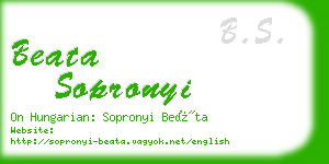 beata sopronyi business card